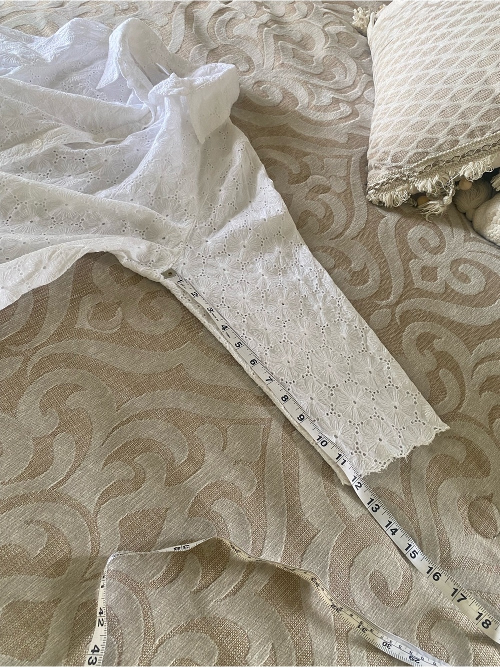 Coldwater Creek White Eyelet Embroidered Button Front Blouse XL - Picture 9 of 15
